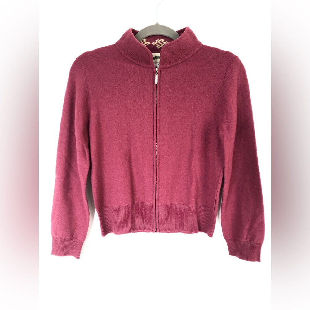 Shanghai Tang Wool Zip Front Sweater